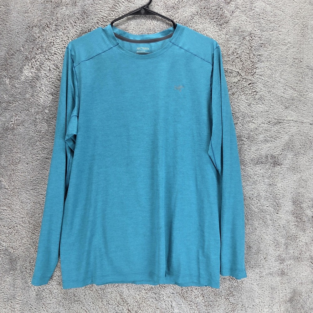 Arc'teryx Shirt Mens Medium Blue Long Sleeve Performance Hiking Base Layer